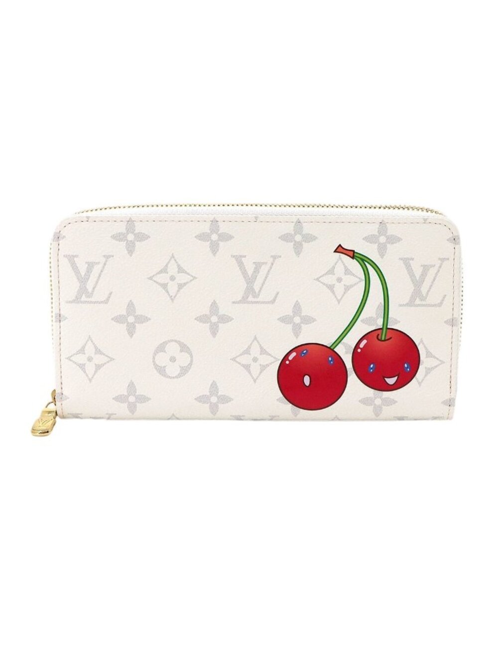 Louis Vuitton LV x Takashi Murakami Zippy Wallet Zip Around Monogram Cherry